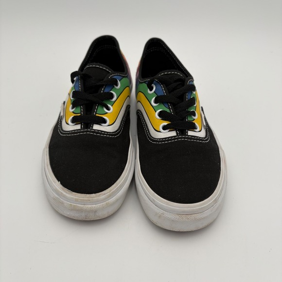 Vans Authentic Refract Rainbow Skate Shoes W 6.5 / M 5 Black‎ Low Top Sneakers - Picture 2 of 11